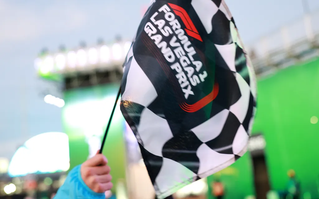 checkered flag at Las Vegas Formula 1
