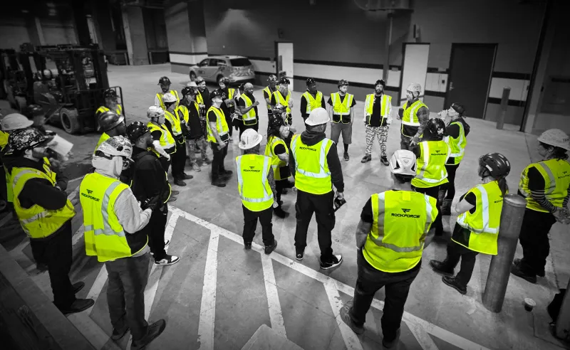 Image of a RockForce team safety meeting