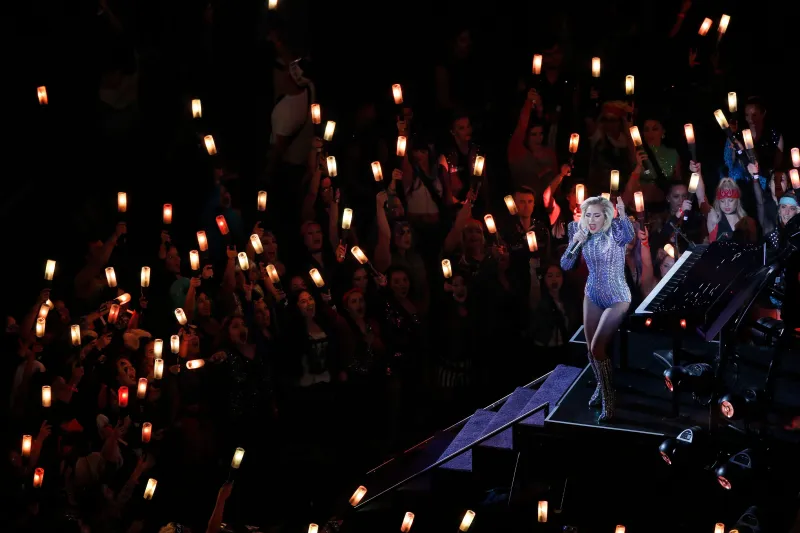Lady Gaga performs at superbowl